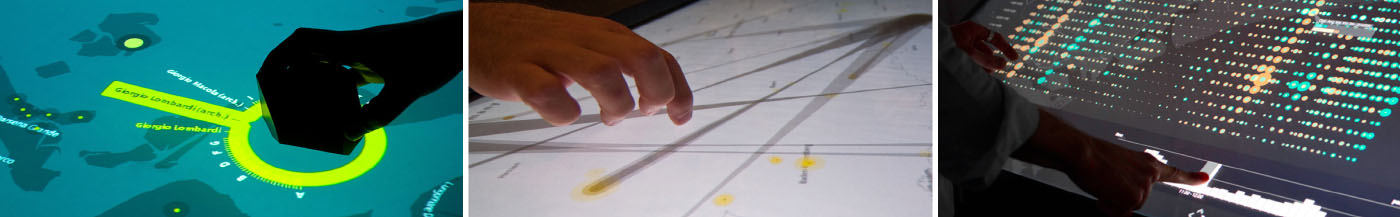 Making three Cases for Casual Geovisualizations on Interactive Surfaces