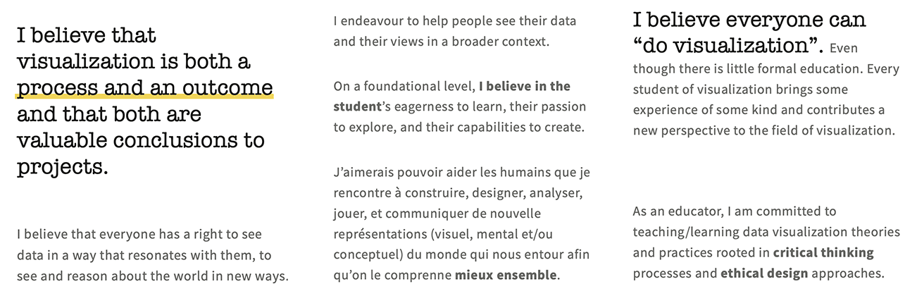 Me-ifestos for Visualization Empowerment in Teaching (and Learning?)